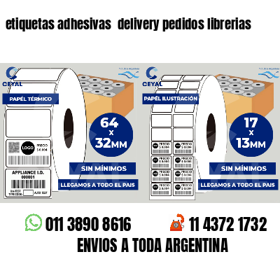 etiquetas adhesivas delivery pedidos librerias