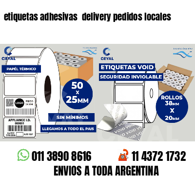 etiquetas adhesivas  delivery pedidos locales