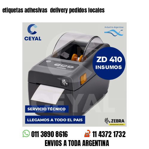 etiquetas adhesivas  delivery pedidos locales