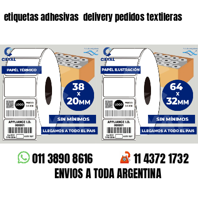 etiquetas adhesivas delivery pedidos textileras