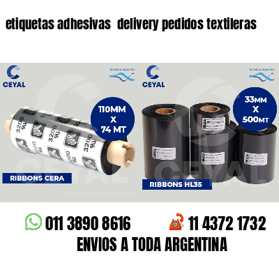 etiquetas adhesivas  delivery pedidos textileras