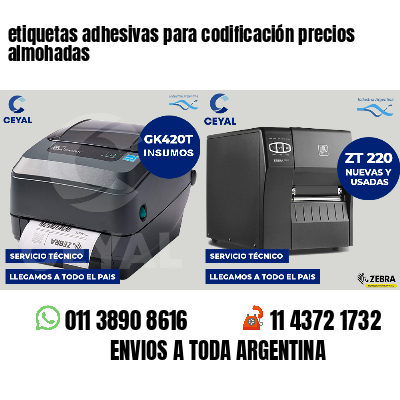 etiquetas adhesivas para codificación precios almohadas