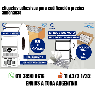 etiquetas adhesivas para codificación precios almohadas