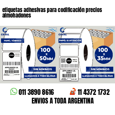 etiquetas adhesivas para codificación precios almohadones