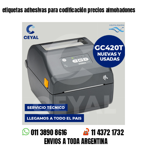 etiquetas adhesivas para codificación precios almohadones