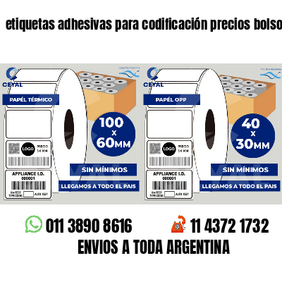 etiquetas adhesivas para codificación precios bolsos