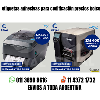etiquetas adhesivas para codificación precios bolsos