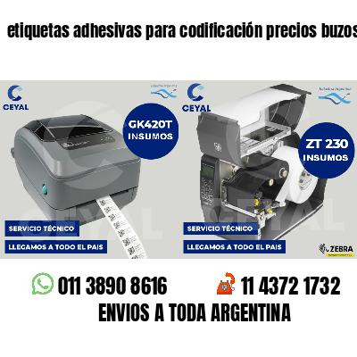 etiquetas adhesivas para codificación precios buzos