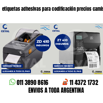 etiquetas adhesivas para codificación precios camisas