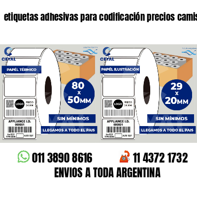 etiquetas adhesivas para codificación precios camisas