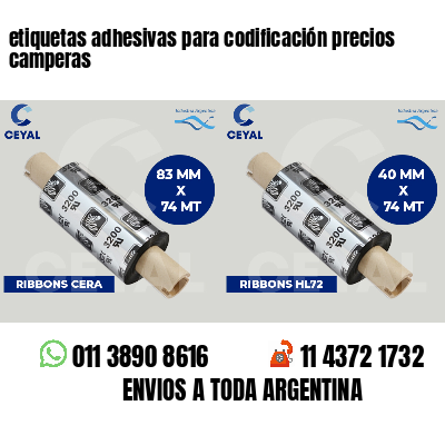 etiquetas adhesivas para codificación precios camperas