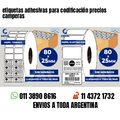 etiquetas adhesivas para codificación precios camperas