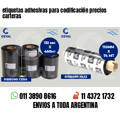 etiquetas adhesivas para codificación precios carteras