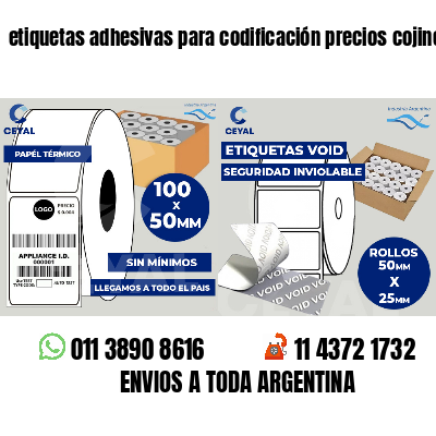 etiquetas adhesivas para codificación precios cojines