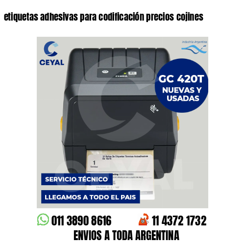 etiquetas adhesivas para codificación precios cojines
