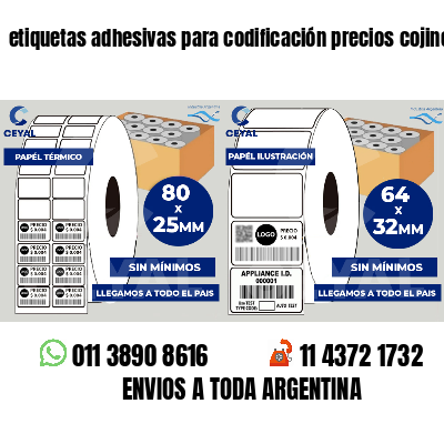 etiquetas adhesivas para codificación precios cojines