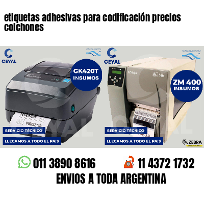 etiquetas adhesivas para codificación precios colchones