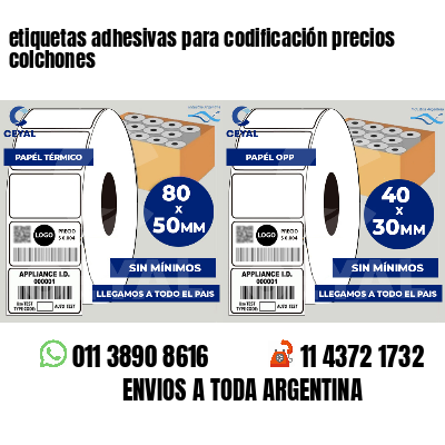 etiquetas adhesivas para codificación precios colchones