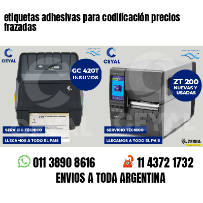 etiquetas adhesivas para codificación precios frazadas
