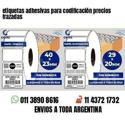 etiquetas adhesivas para codificación precios frazadas