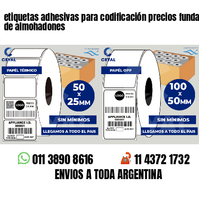 etiquetas adhesivas para codificación precios fundas de almohadones