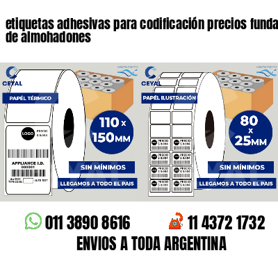 etiquetas adhesivas para codificación precios fundas de almohadones