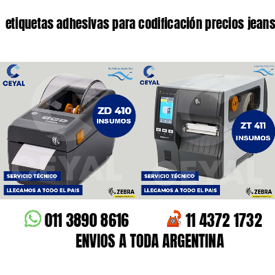 etiquetas adhesivas para codificación precios jeans