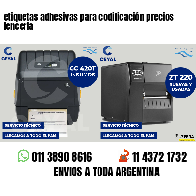 etiquetas adhesivas para codificación precios lenceria