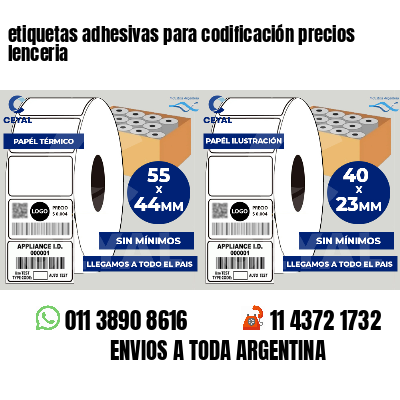 etiquetas adhesivas para codificación precios lenceria
