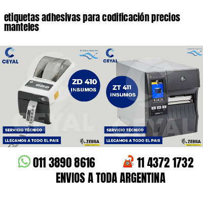 etiquetas adhesivas para codificación precios manteles