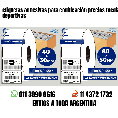 etiquetas adhesivas para codificación precios medias deportivas