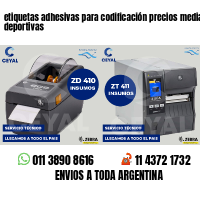 etiquetas adhesivas para codificación precios medias deportivas