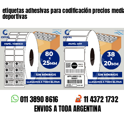etiquetas adhesivas para codificación precios medias deportivas