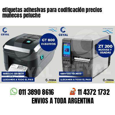 etiquetas adhesivas para codificación precios muñecos peluche