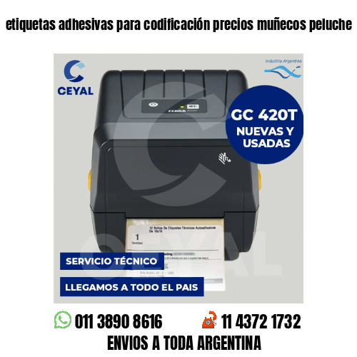 etiquetas adhesivas para codificación precios muñecos peluche