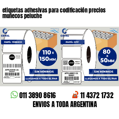 etiquetas adhesivas para codificación precios muñecos peluche