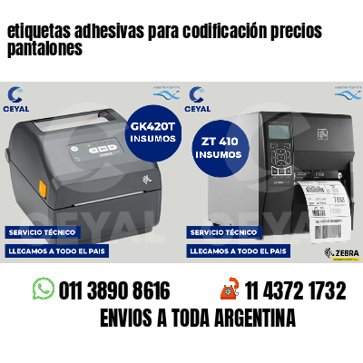 etiquetas adhesivas para codificación precios pantalones