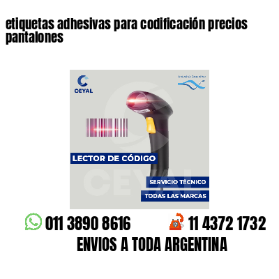 etiquetas adhesivas para codificación precios pantalones