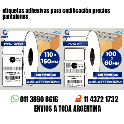 etiquetas adhesivas para codificación precios pantalones