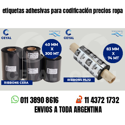 etiquetas adhesivas para codificación precios ropa
