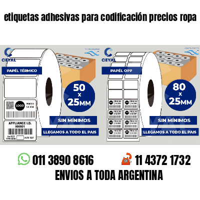 etiquetas adhesivas para codificación precios ropa