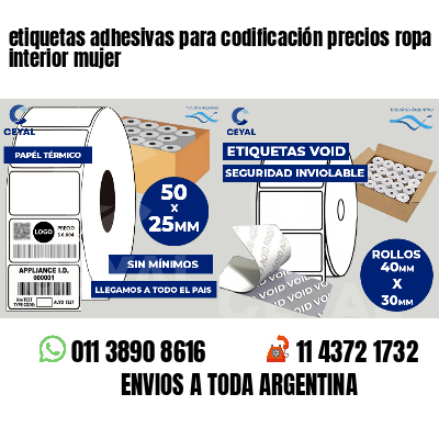 etiquetas adhesivas para codificación precios ropa interior mujer