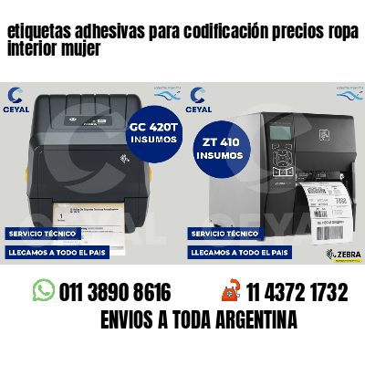 etiquetas adhesivas para codificación precios ropa interior mujer