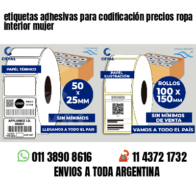 etiquetas adhesivas para codificación precios ropa interior mujer