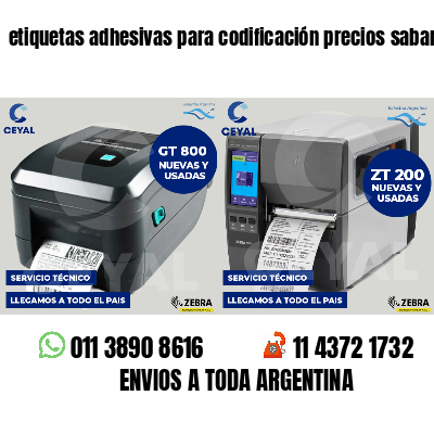etiquetas adhesivas para codificación precios sabanas