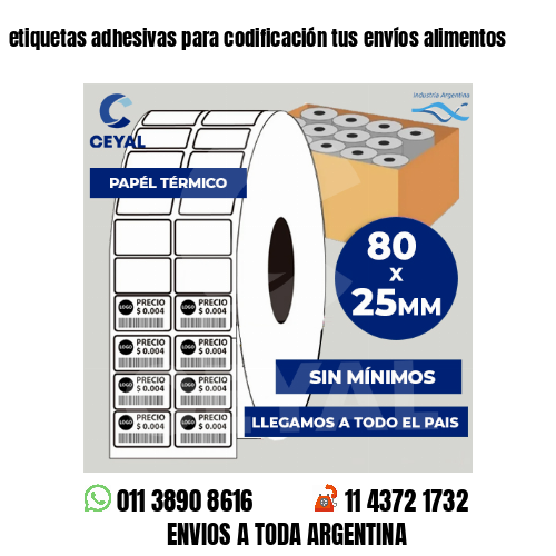 etiquetas adhesivas para codificación tus envíos alimentos