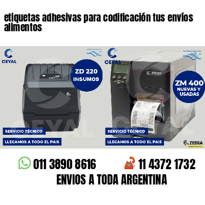 etiquetas adhesivas para codificación tus envíos alimentos