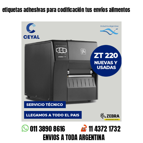 etiquetas adhesivas para codificación tus envíos alimentos