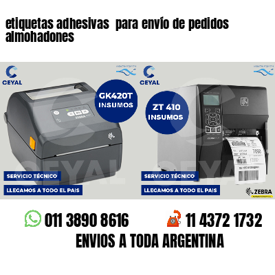 etiquetas adhesivas  para envío de pedidos almohadones
