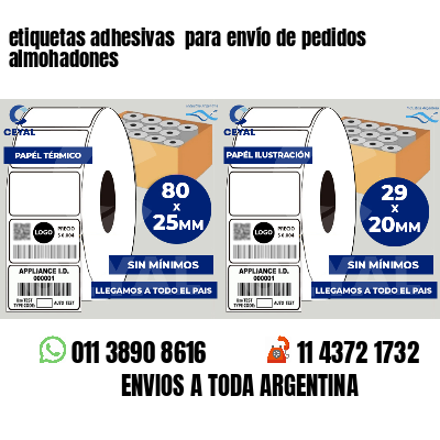 etiquetas adhesivas  para envío de pedidos almohadones
